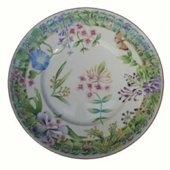 4 assiettes plates vent de fleurs lunéville