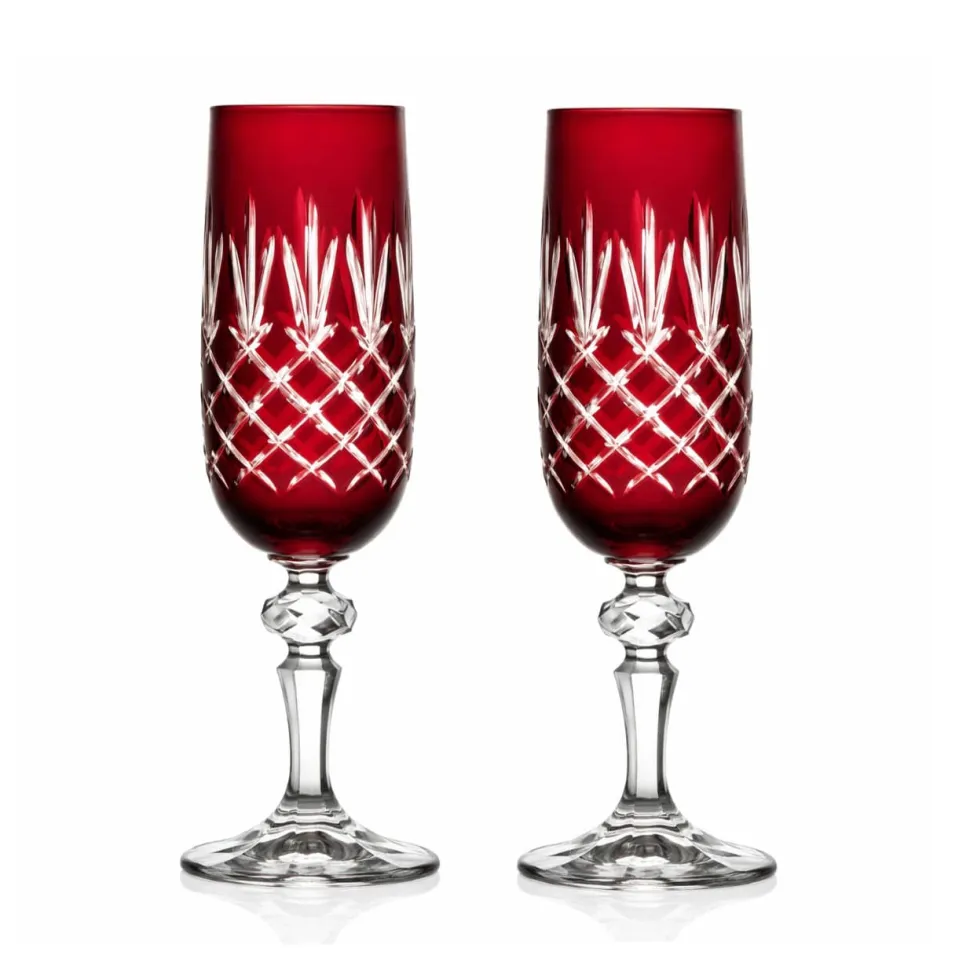 2 flûtes à champagne taille ananas