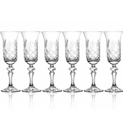 6 flûtes champagne cristal clair Royal