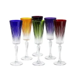6 flûtes cristal timeless couleurs