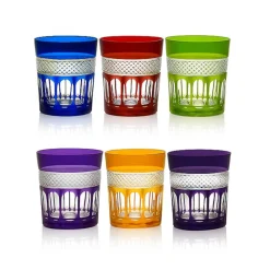 6 gobelets cristal couleur mireille