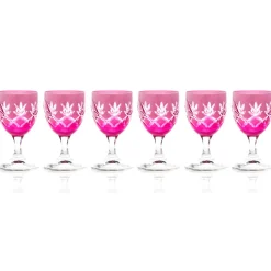 6 mini verres à liqueur rose fuchsia ananas