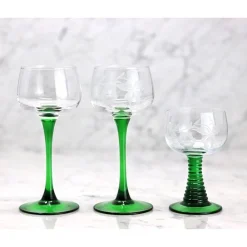6 verres bas alsace taillés t.s