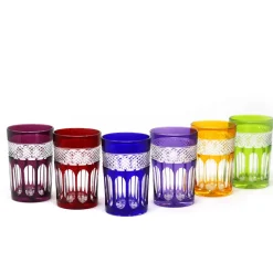 6 verres thé cristal couleur mireille