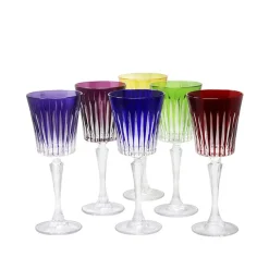6 verres vin rouge cristal n°2 timeless couleurs