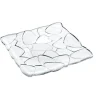 Assiette carré cristal pétale