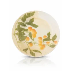 Assiette mirabelle barbotine