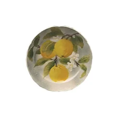 Assiette orange barbotine