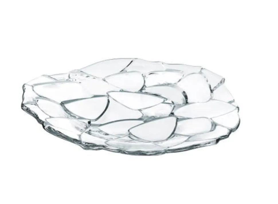 Assiette ronde cristal pétale
