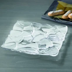 Assiette ronde cristal pétale