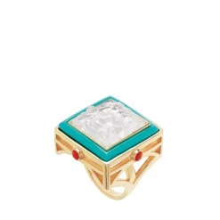 Bague aréthuse turquoise vermeil lalique