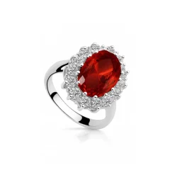 Bague médaillon royal rouge rubis