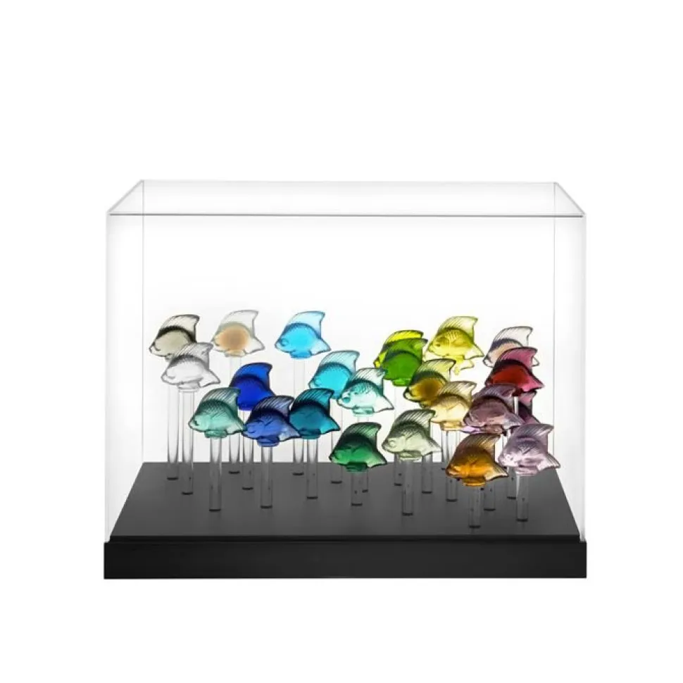 Base aquarium 25 poissons lalique + cloche