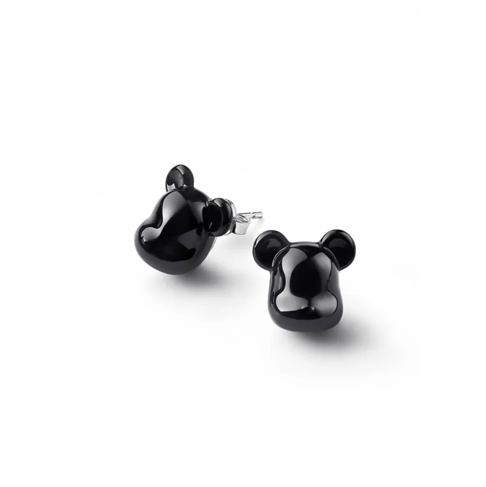 Be@rbrick boucles d’oreilles puce argent baccarat