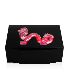 Boîte bijoux dragon laqué noir Lalique 88 EX