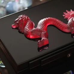 Boîte bijoux dragon laqué noir Lalique 88 EX