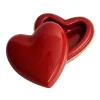 Boîte Cœur rouge & or Émaux de Longwy