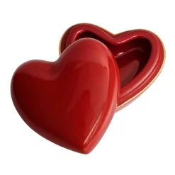 Boîte Cœur rouge & or Émaux de Longwy