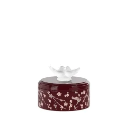 Boîte fleurs de cerisier rouge lalique