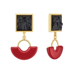 Boucles aréthuse noir résine lalique