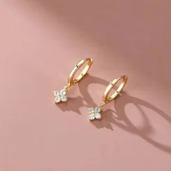 Boucles d’oreilles céleste cristal