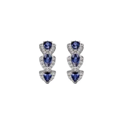 Boucles d’oreilles cristal bleu Majesté