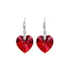 Boucles d’oreilles cristal cœur rouge