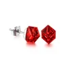 Boucles d’oreilles cube rouge cristal