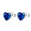 Boucles d’oreilles cœur cristal bleu