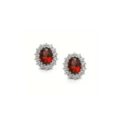 Boucles d’oreilles médaillon royal cristal rouge rubis