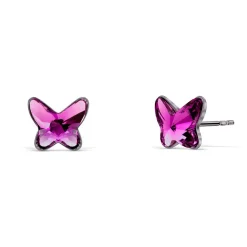 Boucles d’oreilles papillon violet cristaux swarovski®