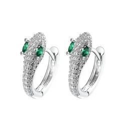 Boucles d’oreilles serpent argenté