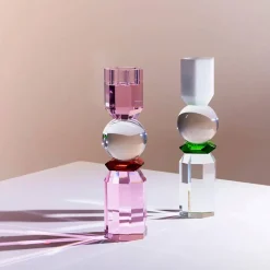 Bougeoir Memphis clair rose rouge Reflections Copenhagen