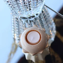 Bougeoir photophore Lotus renaissance Émaux de Longwy