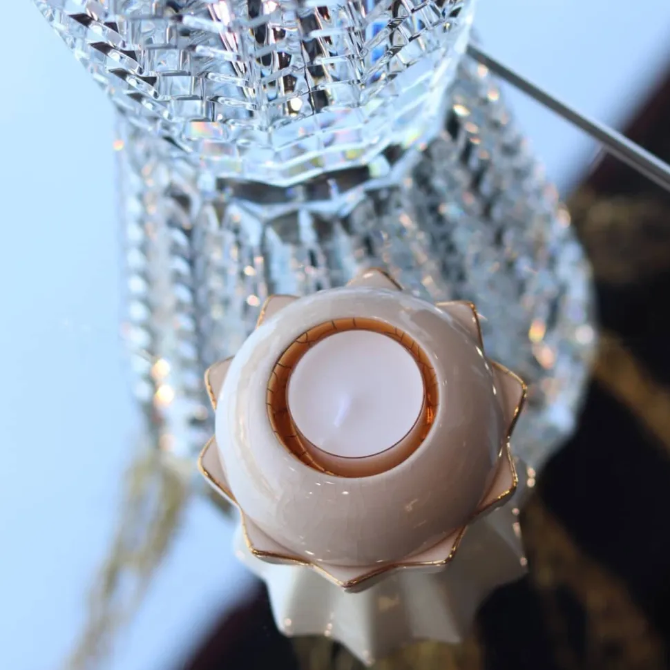 Bougeoir photophore Lotus renaissance Émaux de Longwy