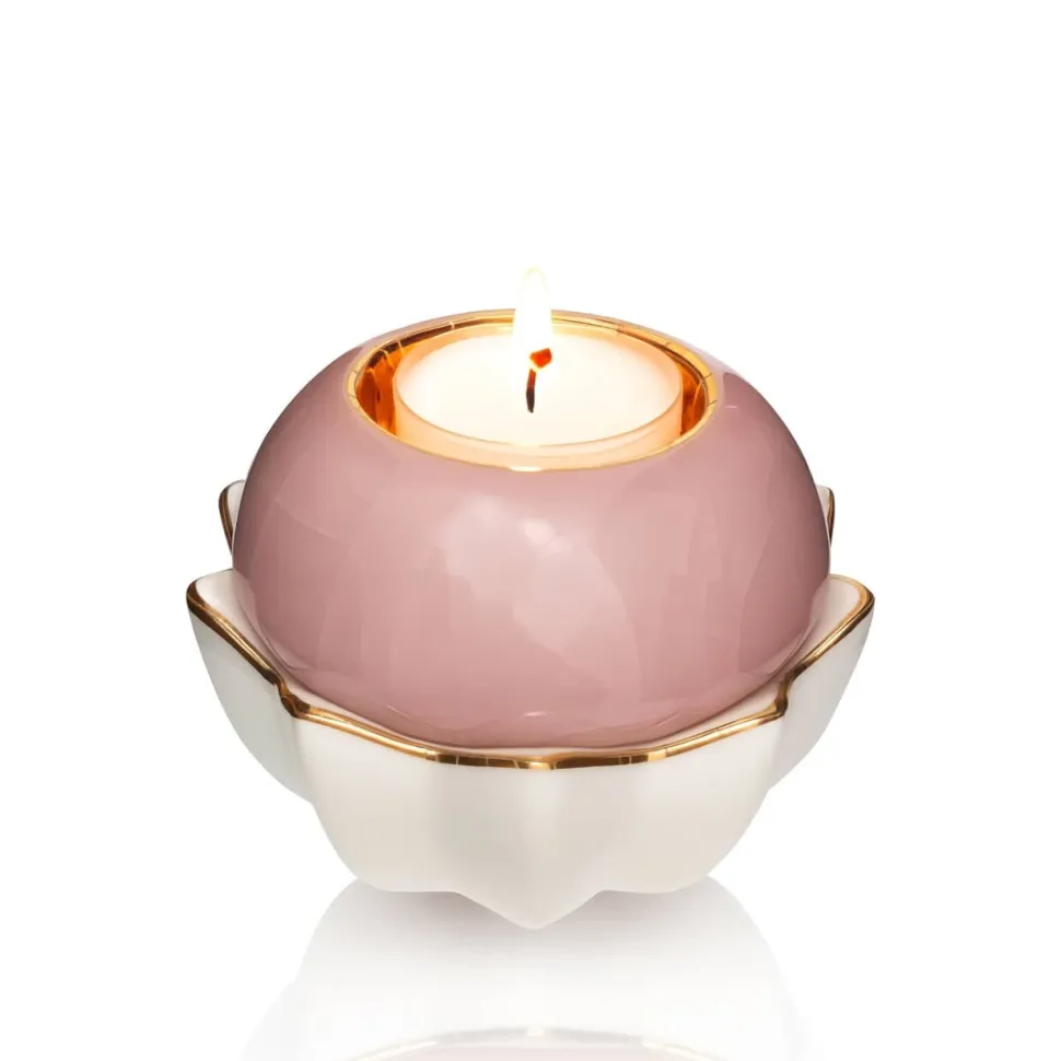 Bougeoir photophore Lotus renaissance Émaux de Longwy