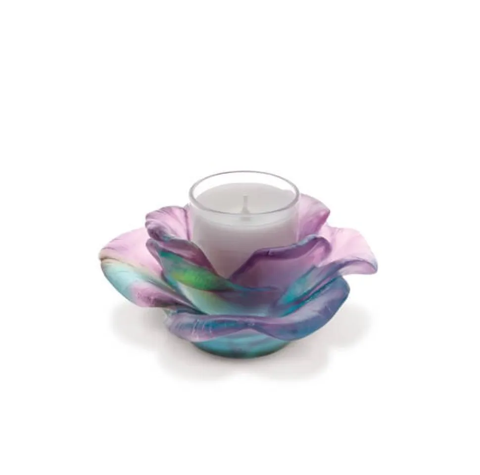 Bougeoir rose passion vert rose daum