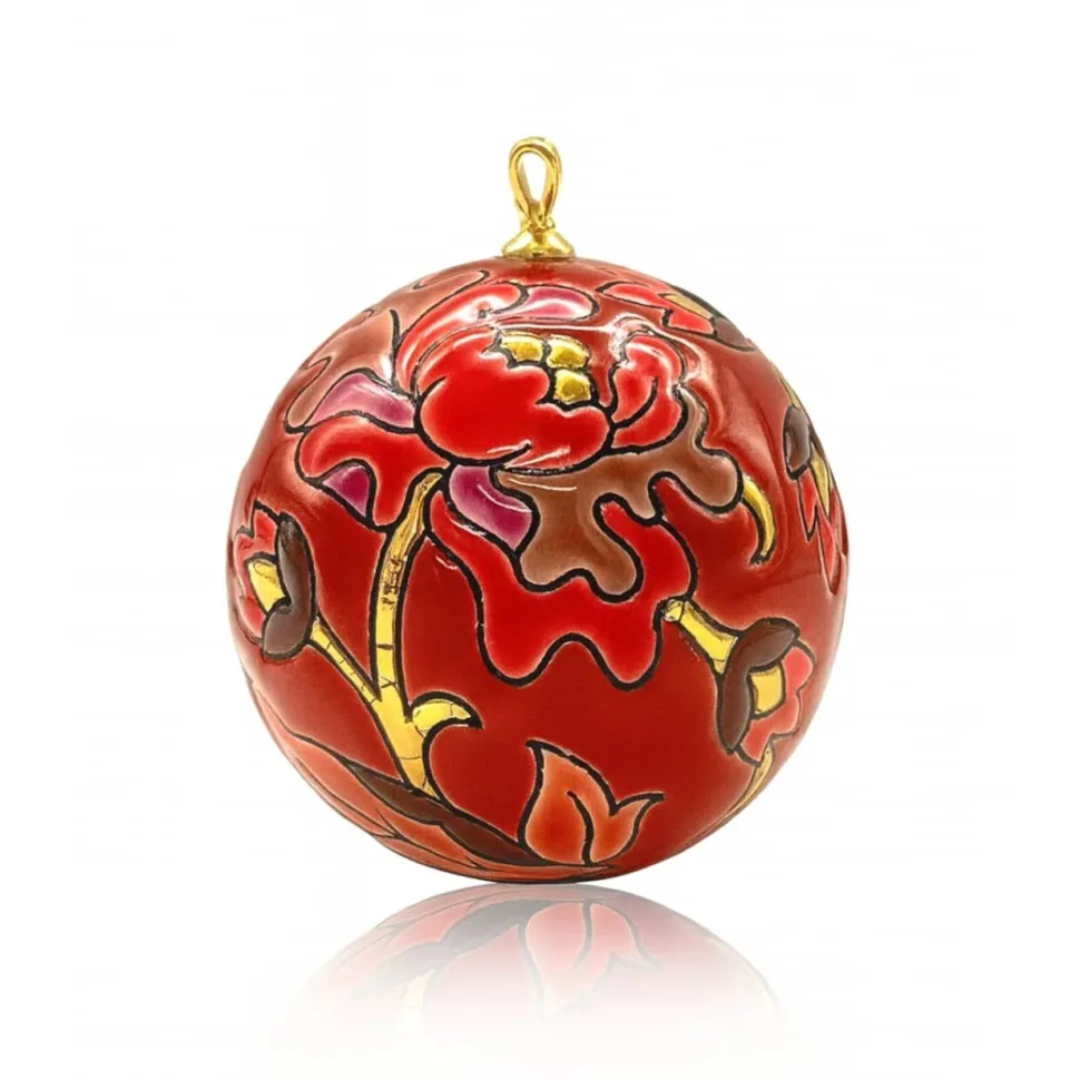 Boule de Noël Carmin pm 2025 Émaux de Longwy