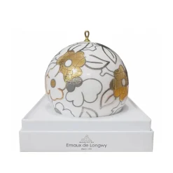 Boule de Noël Impression 3 ors Apple Blossom Émaux de Longwy
