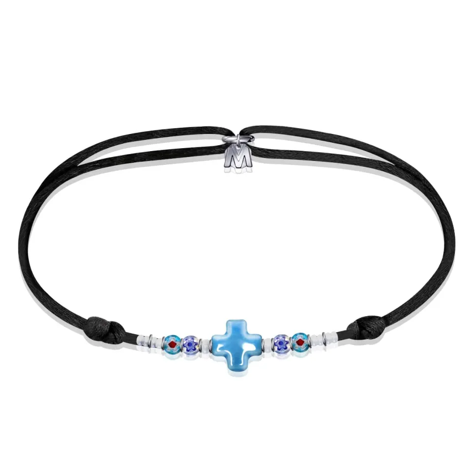 Bracelet croix grecque Murano Michaël Vessière