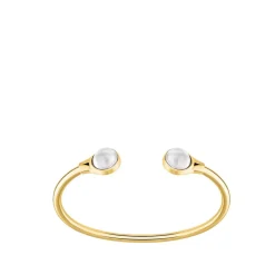 Bracelet flexible cabochon incolore plaqué or Lalique