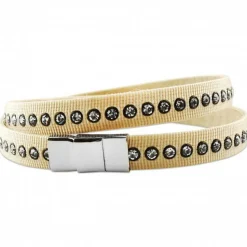 Bracelet flexible tissu cristaux