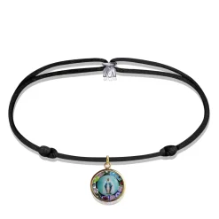 Bracelet médaillon vierge Murano Michaël Vessière