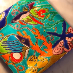 Cendrier vide-poches aqua tropicale Émaux de Longwy