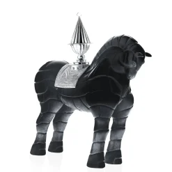 Cheval porteur de feu noir daum