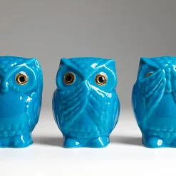 Coffret 3 Chouettes IWA KIKA MI Émaux de Longwy