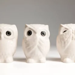 Coffret 3 Chouettes IWA KIKA MI Émaux de Longwy