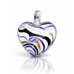 Collier Cœur de Feu bleu cordon