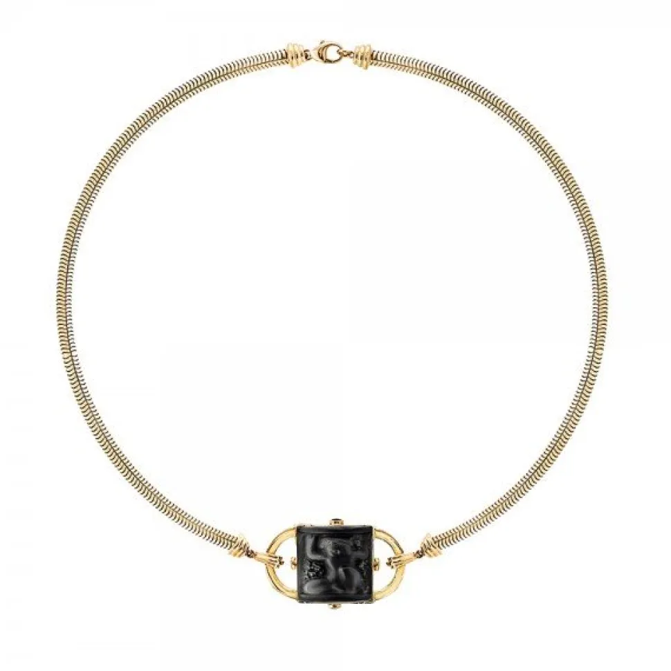 Collier nysa cristal noir lalique