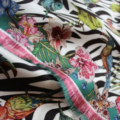 Echarpe Lalique By Ginny Litscher Dessin Zebra Noir et Rose